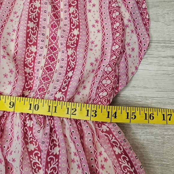 The Children's Place Girls Pink Beige Striped Ruffle Elastic Waist Dress Size 16 - Picture 9 of 13